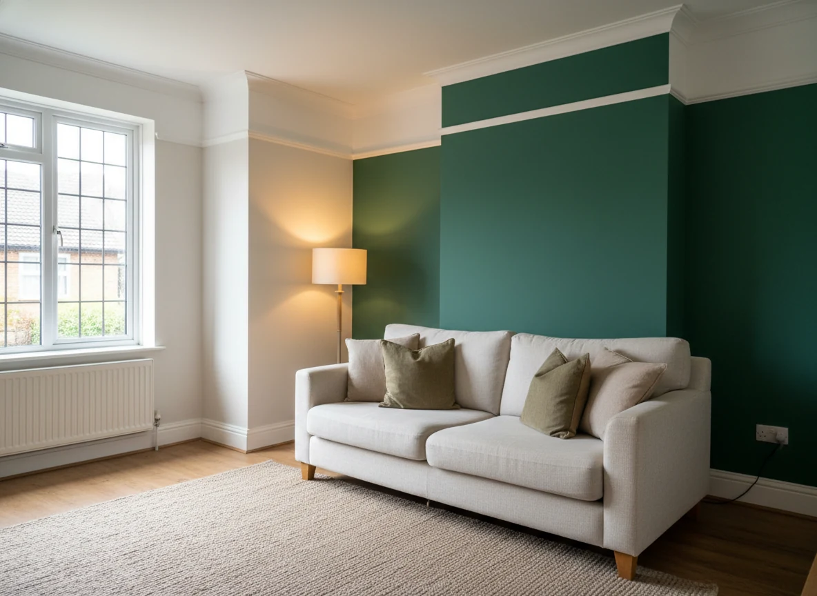 Feature wall painting detail in Marlow by Marlow Decorators