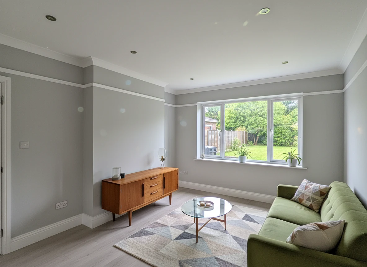 Living room chimney breast painting in Marlow by Marlow Decorators